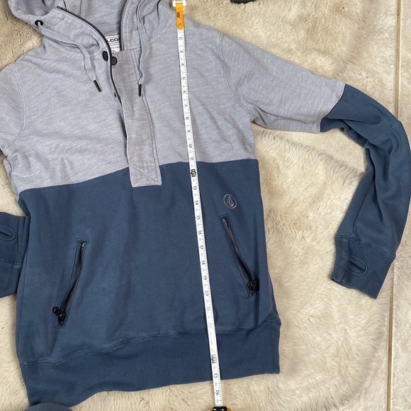 Volcom Hoody Pullover Blue Gray Color Block Men’s XS - Picture 10 of 11